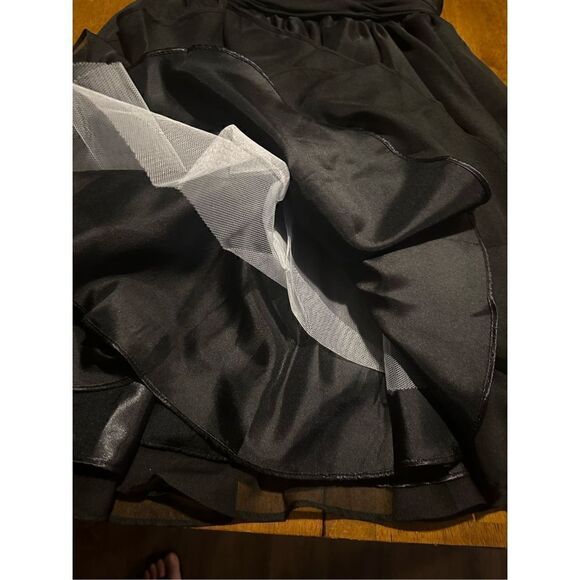 Cindy USA Womens Black and Silver Sequin Strapless Skater Formal Dress Size S - Picture 3 of 10